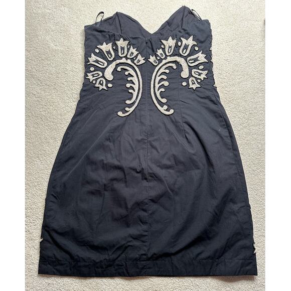 French Connection: UK Delicious Demask Dress Black Beaded Strapless Mini Dress - Picture 11 of 15